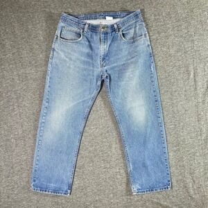 VTG Key Jeans Men's size 35x29 Blue Denim Light Wash Straight Leg Work Wear